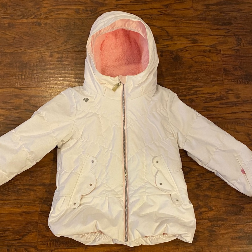 Girls White Obermeyer Margot SC Insulated Ski Jacket